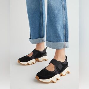 Sorel Kinetic Impact II MJ Mary Jane Black White Gum Sneakers